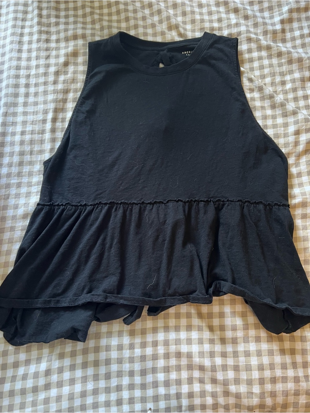 American Eagle Outfitters Black Sleeveless Peplum Tank